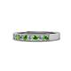 1 - Gania 2.40 mm Green Garnet and Diamond 8 Stone Wedding Band 