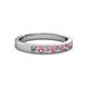 2 - Gania 2.40 mm Pink Tourmaline and Diamond 8 Stone Wedding Band 