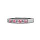 1 - Gania 2.40 mm Pink Tourmaline and Diamond 8 Stone Wedding Band 
