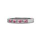 1 - Gania 2.40 mm Rhodolite Garnet and Diamond 8 Stone Wedding Band 