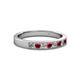 2 - Gania 2.40 mm Ruby and Diamond 8 Stone Wedding Band 