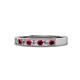 1 - Gania 2.40 mm Ruby and Diamond 8 Stone Wedding Band 