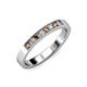 3 - Gania 2.40 mm Smoky Quartz and Diamond 8 Stone Wedding Band 