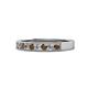 1 - Gania 2.40 mm Smoky Quartz and Diamond 8 Stone Wedding Band 