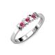 2 - Fiona Rhodolite Garnet XOXO Three Stone Engagement Ring 
