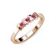 2 - Fiona Rhodolite Garnet XOXO Three Stone Engagement Ring 