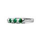 1 - Fiona Emerald XOXO Three Stone Engagement Ring 