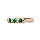 1 - Fiona Emerald XOXO Three Stone Engagement Ring 
