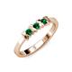 2 - Fiona Emerald XOXO Three Stone Engagement Ring 
