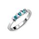 2 - Fiona London Blue Topaz XOXO Three Stone Engagement Ring 