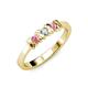 2 - Fiona Pink Tourmaline and Diamond XOXO Three Stone Engagement Ring 