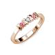 2 - Fiona Pink Tourmaline and Diamond XOXO Three Stone Engagement Ring 
