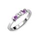 2 - Fiona Amethyst and Diamond XOXO Three Stone Engagement Ring 
