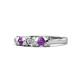 1 - Fiona Amethyst and Diamond XOXO Three Stone Engagement Ring 
