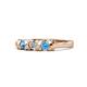1 - Fiona Blue Topaz and Diamond XOXO Three Stone Engagement Ring 