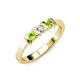 2 - Fiona Peridot and Diamond XOXO Three Stone Engagement Ring 
