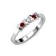 2 - Fiona Red Garnet and Diamond XOXO Three Stone Engagement Ring 