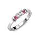 2 - Fiona Rhodolite Garnet and Diamond XOXO Three Stone Engagement Ring 