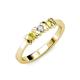 2 - Fiona Yellow and White Diamond XOXO Three Stone Engagement Ring 