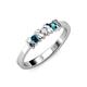 2 - Fiona Blue and White Diamond XOXO Three Stone Engagement Ring 
