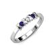 2 - Fiona Blue Sapphire and Diamond XOXO Three Stone Engagement Ring 
