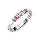 2 - Fiona Pink Sapphire and Diamond XOXO Three Stone Engagement Ring 