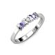 2 - Fiona Tanzanite and Diamond XOXO Three Stone Engagement Ring 