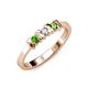 2 - Fiona Green Garnet and Diamond XOXO Three Stone Engagement Ring 