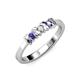 2 - Fiona Iolite and Diamond XOXO Three Stone Engagement Ring 