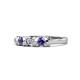 1 - Fiona Iolite and Diamond XOXO Three Stone Engagement Ring 
