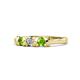 1 - Fiona Peridot and Diamond XOXO Three Stone Engagement Ring 