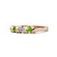 1 - Fiona Peridot and Diamond XOXO Three Stone Engagement Ring 