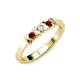 2 - Fiona Red Garnet and Diamond XOXO Three Stone Engagement Ring 