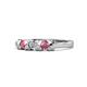 1 - Fiona Rhodolite Garnet and Diamond XOXO Three Stone Engagement Ring 