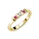 2 - Fiona Rhodolite Garnet and Diamond XOXO Three Stone Engagement Ring 