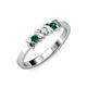 2 - Fiona Emerald and Diamond XOXO Three Stone Engagement Ring 