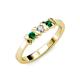 2 - Fiona Emerald and Diamond XOXO Three Stone Engagement Ring 