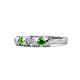 1 - Fiona Green Garnet and Diamond XOXO Three Stone Engagement Ring 