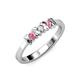 2 - Fiona Pink Tourmaline and Diamond XOXO Three Stone Engagement Ring 