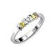 2 - Fiona Yellow and White Diamond XOXO Three Stone Engagement Ring 