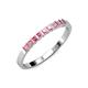 3 - Neria 2.50 mm Pink Tourmaline 9 Stone Wedding Band 