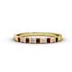 1 - Neria 2.50 mm Red Garnet and Diamond 9 Stone Wedding Band 