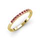 3 - Neria 2.50 mm Rhodolite Garnet 9 Stone Wedding Band 