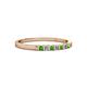 2 - Abila 2.00 mm Green Garnet and Diamond 7 Stone Wedding Band 