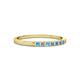 2 - Abila 2.00 mm Blue Topaz and Diamond 7 Stone Wedding Band 
