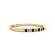 2 - Abila 2.00 mm Red Garnet and Diamond 7 Stone Wedding Band 