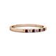 2 - Abila 2.00 mm Red Garnet and Diamond 7 Stone Wedding Band 