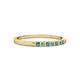 2 - Abila 2.00 mm Blue and White Diamond 7 Stone Wedding Band 