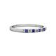 2 - Abila 2.00 mm Blue Sapphire and Diamond 7 Stone Wedding Band 