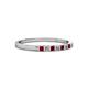 2 - Abila 2.00 mm Ruby and Diamond 7 Stone Wedding Band 